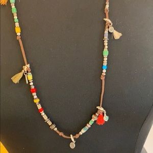 Johnny Was leather thong necklace